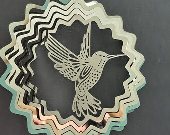 Hummingbird Suncatcher - Large Crystal & Red Turquoise Semi-Precious Stones