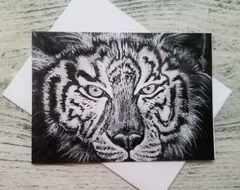 Tiger Blank Greeting Card - Original Artwork