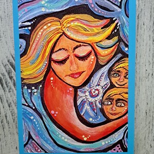 Oeuvre d'art originale pour carte de voeux Amour maternel