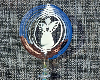 Angel Suncatcher - Large Diamond Shape Crystal & Accent Crystals