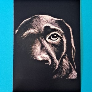 Oeuvre d'art originale de carte de voeux de chiot