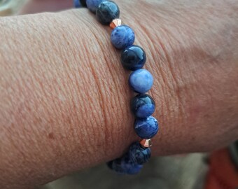 Sodalite and Hematite Healing Stone Bracelet