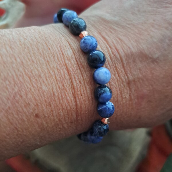 Sodalite and Hematite Healing Stone Bracelet