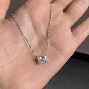 2 CT Moissanite Necklace, Radiant Cut Moissanite Necklace, Sterling Silver Necklace, Moissanite Necklace, Mothers Day Gift, Necklace