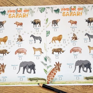 Printable Safari Wildlife Checklist | Zoo Scavenger Hunt for Kids | African Animals Treasure ...