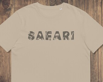 Maglietta Safari in cotone biologico: maglietta grafica con fauna selvatica africana