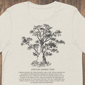 Baobabträd-t-shirt • Vintage Academia-stil, Afrikansk natur-t-shirt