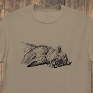 Lioness Sleeping T-Shirt | Men Women Unisex Lion Linedrawing Big Cat Safari Clothing African Wildlife Tee Khaki Olive Safari T-Shirt