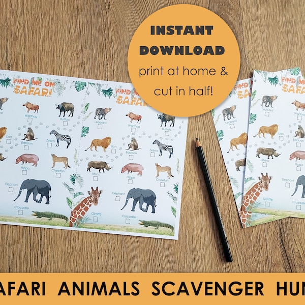 Safari Scavenger Hunt Printable - Etsy
