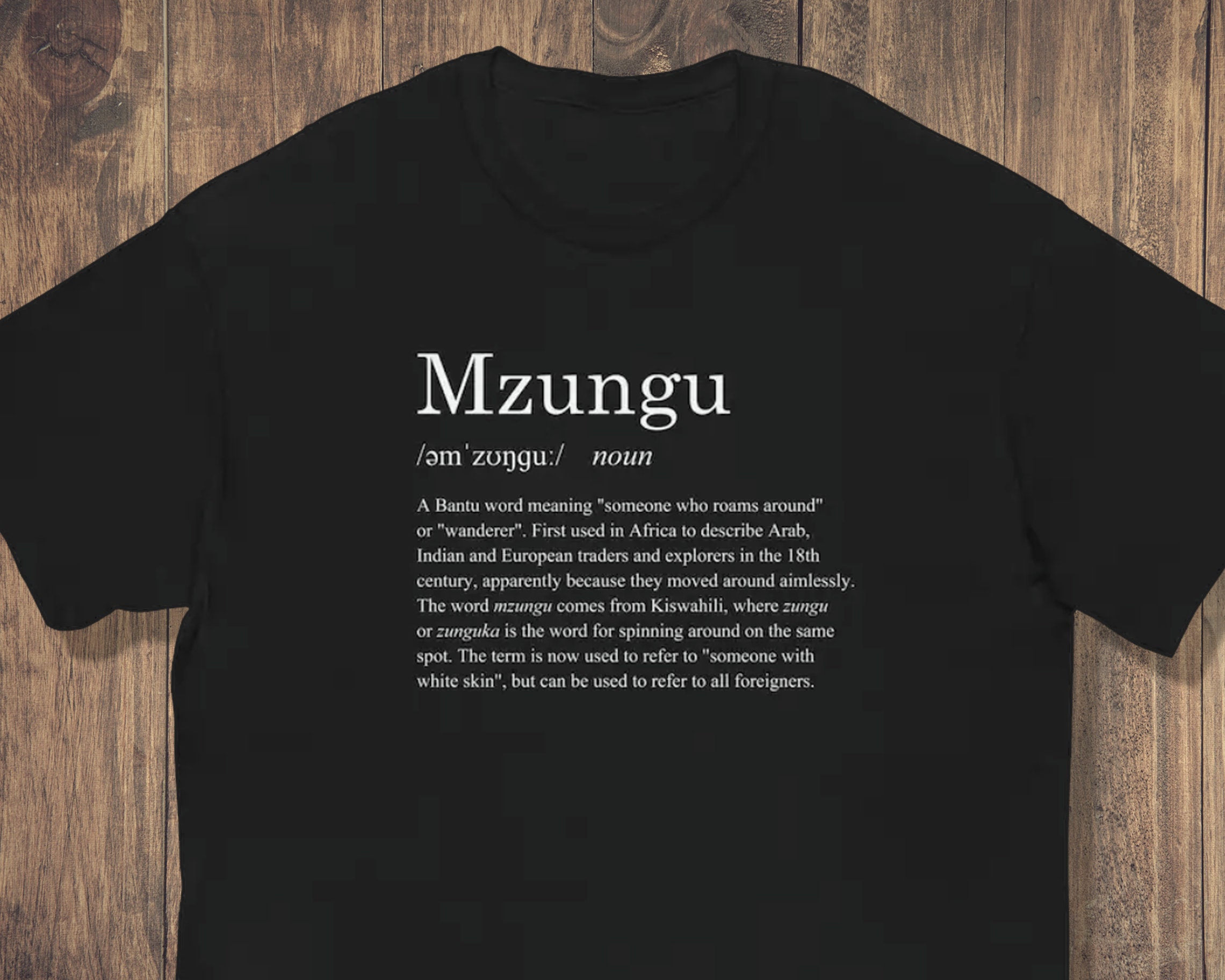 Mzungu Definition Men's Short Sleeve Tshirt Bantu Swahili English