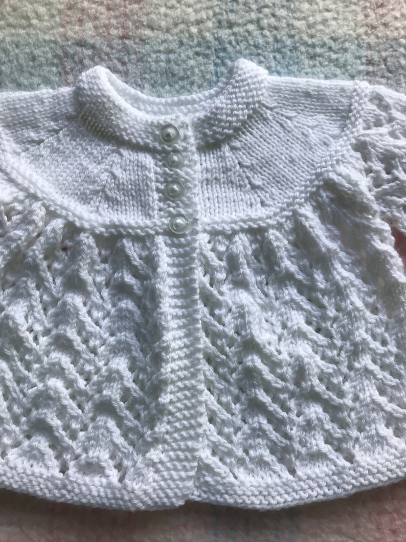 Hand knitted baby cardigan image 10