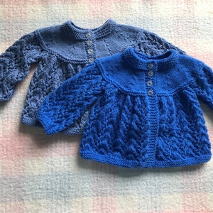 Hand knitted baby cardigan