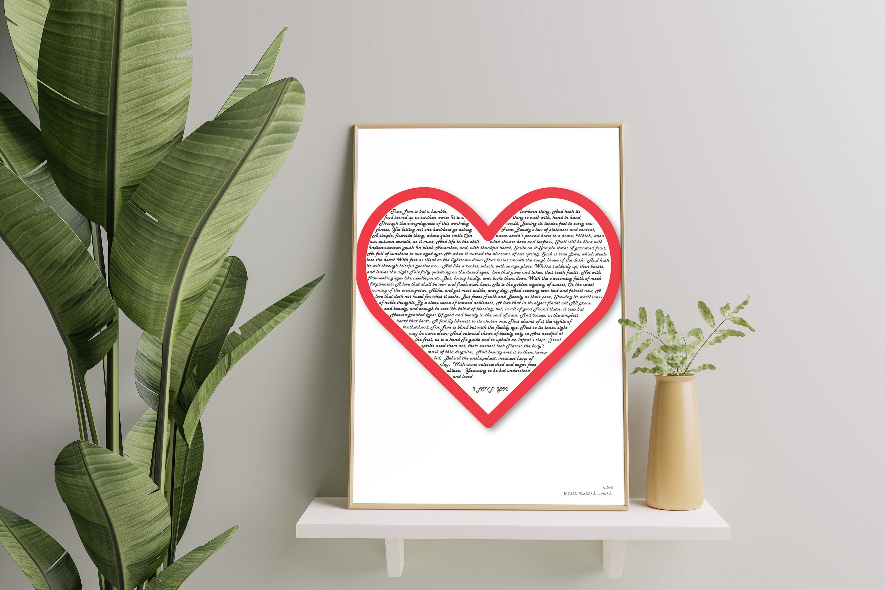 Love James Russell Lowell poem Heart shaped Digital Print JPEG | Etsy