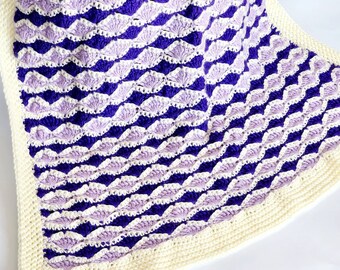 Purple Shell Baby Blanket Crochet PATTERN / Easy Crochet Blanket /PDF Crochet Pattern / Baby Blanket / Baby Afghan Crochet Pattern