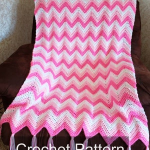 Crochet Chevron Blanket PATTERN // Easy Crochet Blanket //PDF Crochet Pattern // Crochet Blanket Pattern // Afghan Pattern // Throw Blanket image 1