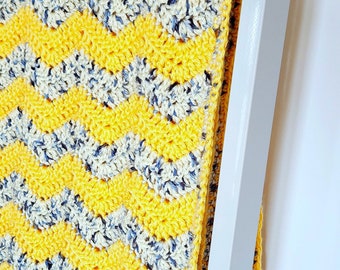 Ripple Chevron Striped Crochet Lapghan PATTERN / Easy Crochet Blanket /PDF Crochet Pattern / Lapghan Blanket Pattern / Small Afghan Pattern