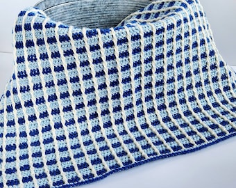 Block Stitch Crochet Baby Blanket PATTERN: Easy Afghan (PDF Pattern)