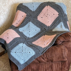 Granny Square Country Crochet PATTERN / Easy Crochet Blanket /PDF Crochet Pattern / Afghan Crochet Pattern / Lapghan / Crochet Pattern