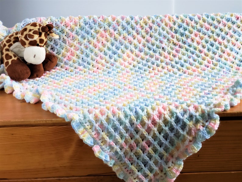 Waffle Stitch Baby Blanket Crochet PATTERN / Easy Crochet Blanket /PDF Crochet Pattern / Gender Neutral Baby Blanket Pattern / Baby Blanket image 2