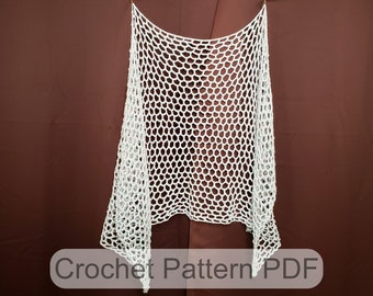 Easy Crochet Shawl PATTERN // PDF Crochet Pattern // Summer Breeze Shawl //  Rectangle Shawl Pattern //