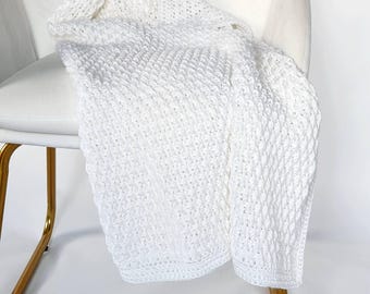 Alpine Stitch Crochet Baby Blanket PATTERN: Easy Gender Neutral Design (PDF Pattern)