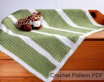 Moss Stitch Baby Blanket Crochet Pattern: Gender Neutral (PDF Pattern)