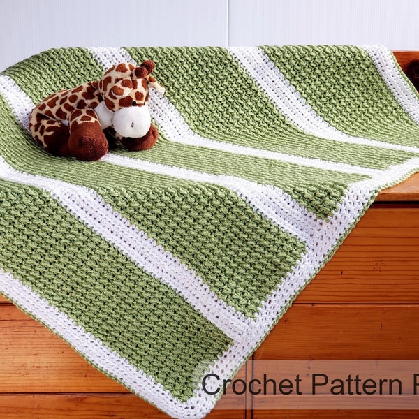 Moss Stitch Baby Blanket Crochet PATTERN // PDF Crochet Pattern // Gender Neutral Baby Blanket Pattern // Baby Blanket  Pattern