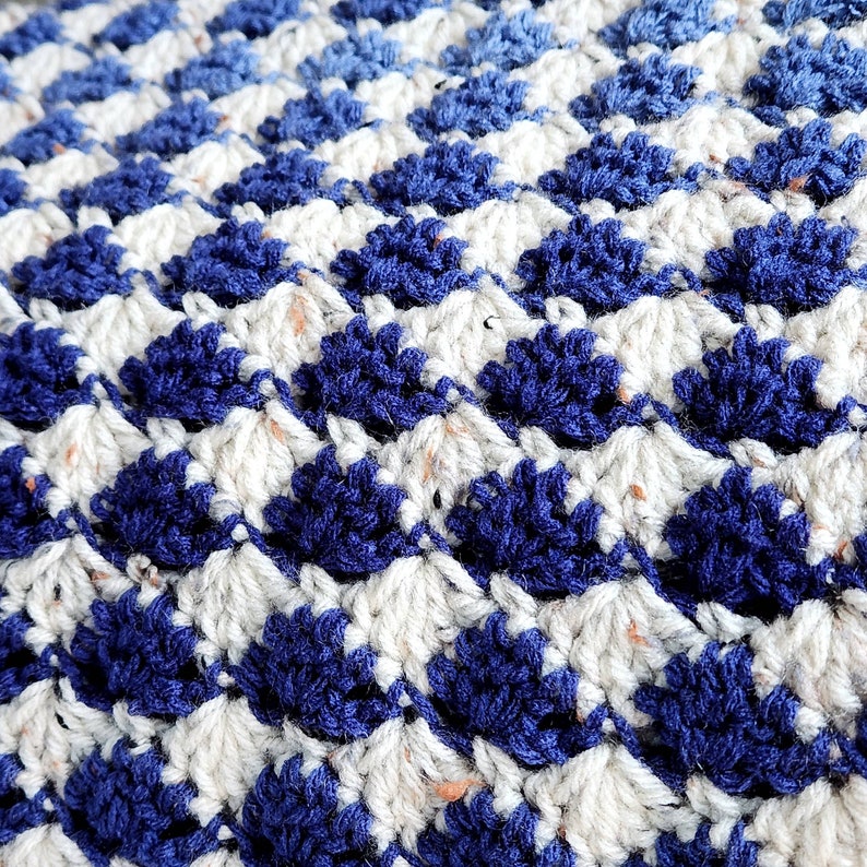 Interlocking Shell Stitch Crochet Blanket PATTERN / Easy Etsy