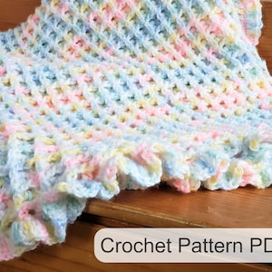 Waffle Stitch Baby Blanket Crochet PATTERN / Easy Crochet Blanket /PDF Crochet Pattern / Gender Neutral Baby Blanket Pattern / Baby Blanket image 1