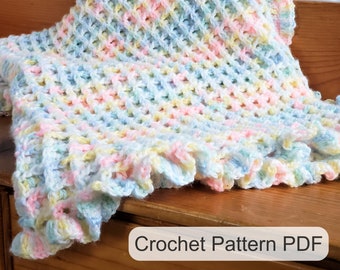 Waffle Stitch Baby Blanket Crochet PATTERN / Easy Crochet Blanket /PDF Crochet Pattern / Gender Neutral  Baby Blanket Pattern / Baby Blanket