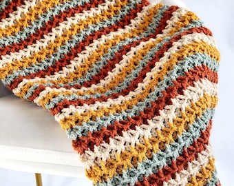 3D V-Stitch Crochet Blanket Pattern: Easy Afghan, Lapghan (PDF Pattern)