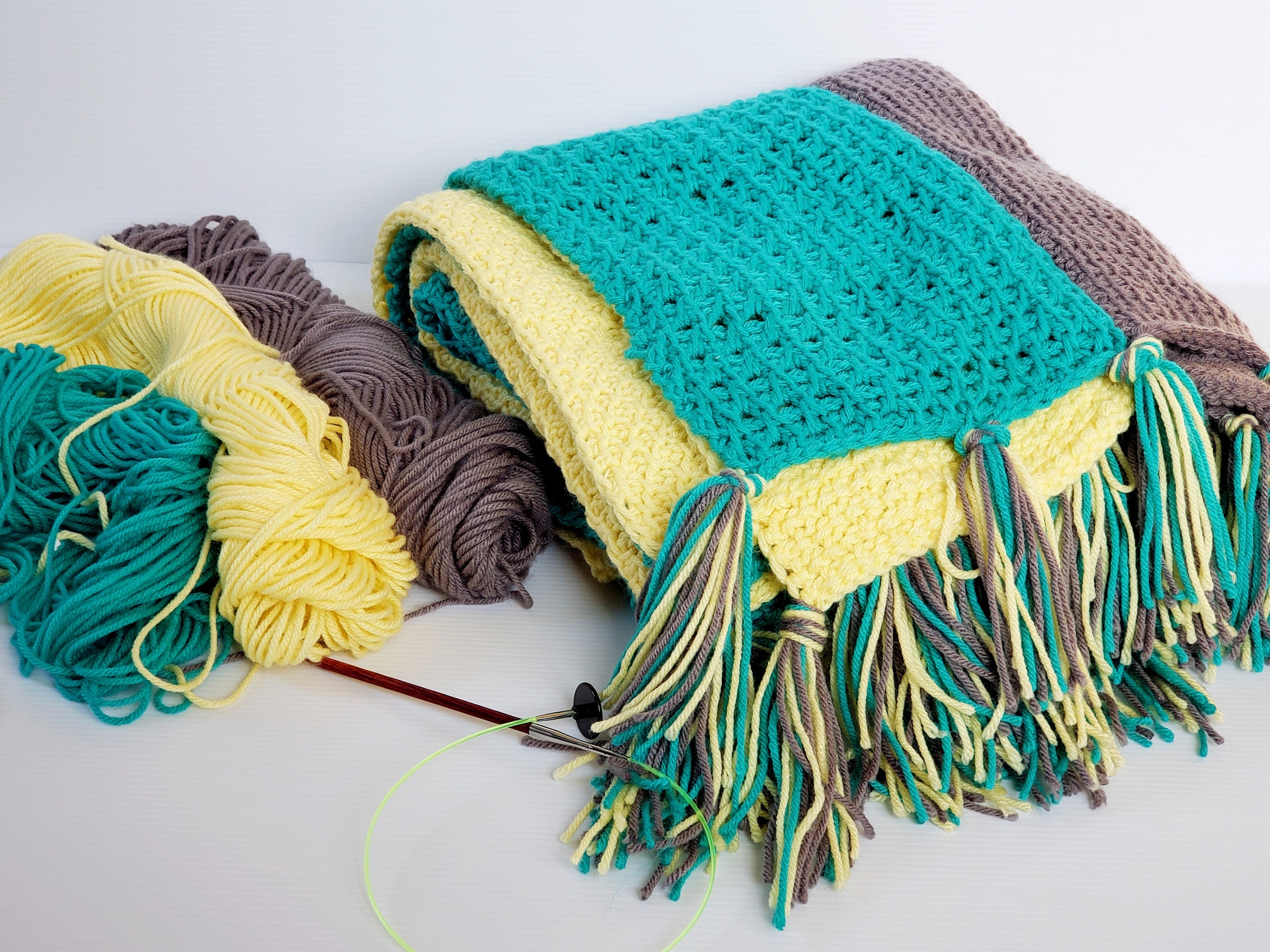 Tunisian Crochet Blanket PATTERN // Easy Crochet Blanket //PDF Crochet