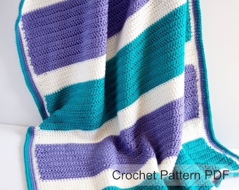 Schema per coperta all'uncinetto a spina di pesce: semplice coperta a righe (schema PDF)