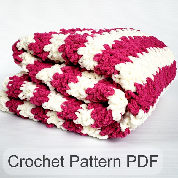 Bernat Blanket Yarn PATTERN // Bulky Crochet Pattern // Easy Crochet Blanket // PDF Crochet Pattern //  Afghan Pattern // Throw Blanket