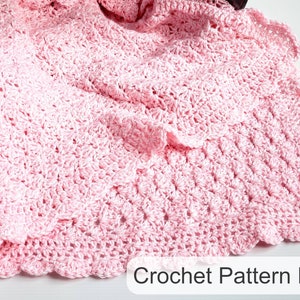 Pink Shell Stitch Baby Blanket Crochet PATTERN / Easy Crochet Blanket /PDF Crochet Pattern / Baby Blanket Crochet Pattern / Baby Blanket