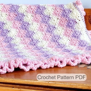 Harlequin Stitch Baby Blanket Crochet PATTERN / Easy Crochet Blanket /PDF Crochet Pattern / Baby Blanket / Baby Afghan Crochet Pattern