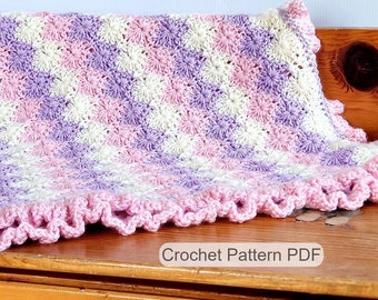 Harlequin Stitch Baby Blanket Crochet PATTERN / Easy Crochet Blanket /PDF Crochet Pattern / Baby Blanket / Baby Afghan Crochet Pattern