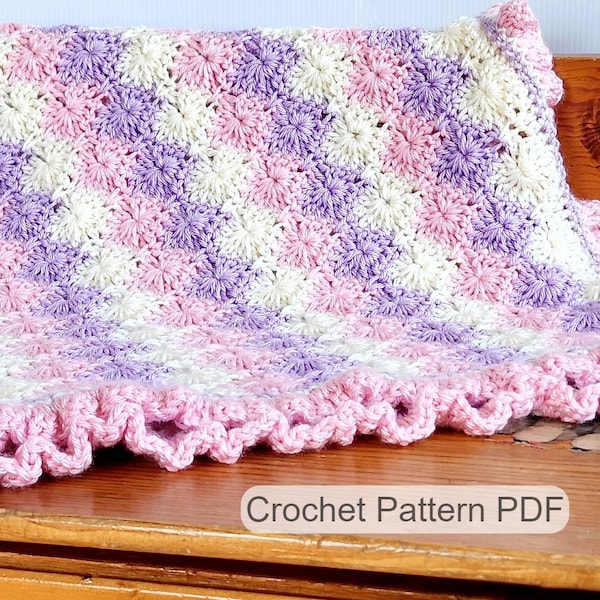 Harlequin Stitch Baby Blanket Crochet PATTERN / Easy Crochet Blanket /PDF Crochet Pattern / Baby Blanket / Baby Afghan Crochet Pattern