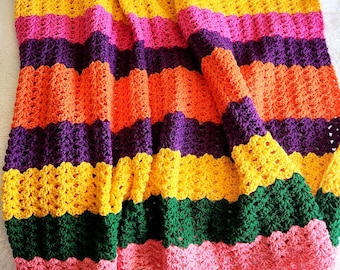 Iris Stitch Tulip Crochet Blanket Pattern: Easy Lapghan Afghan (PDF Pattern)