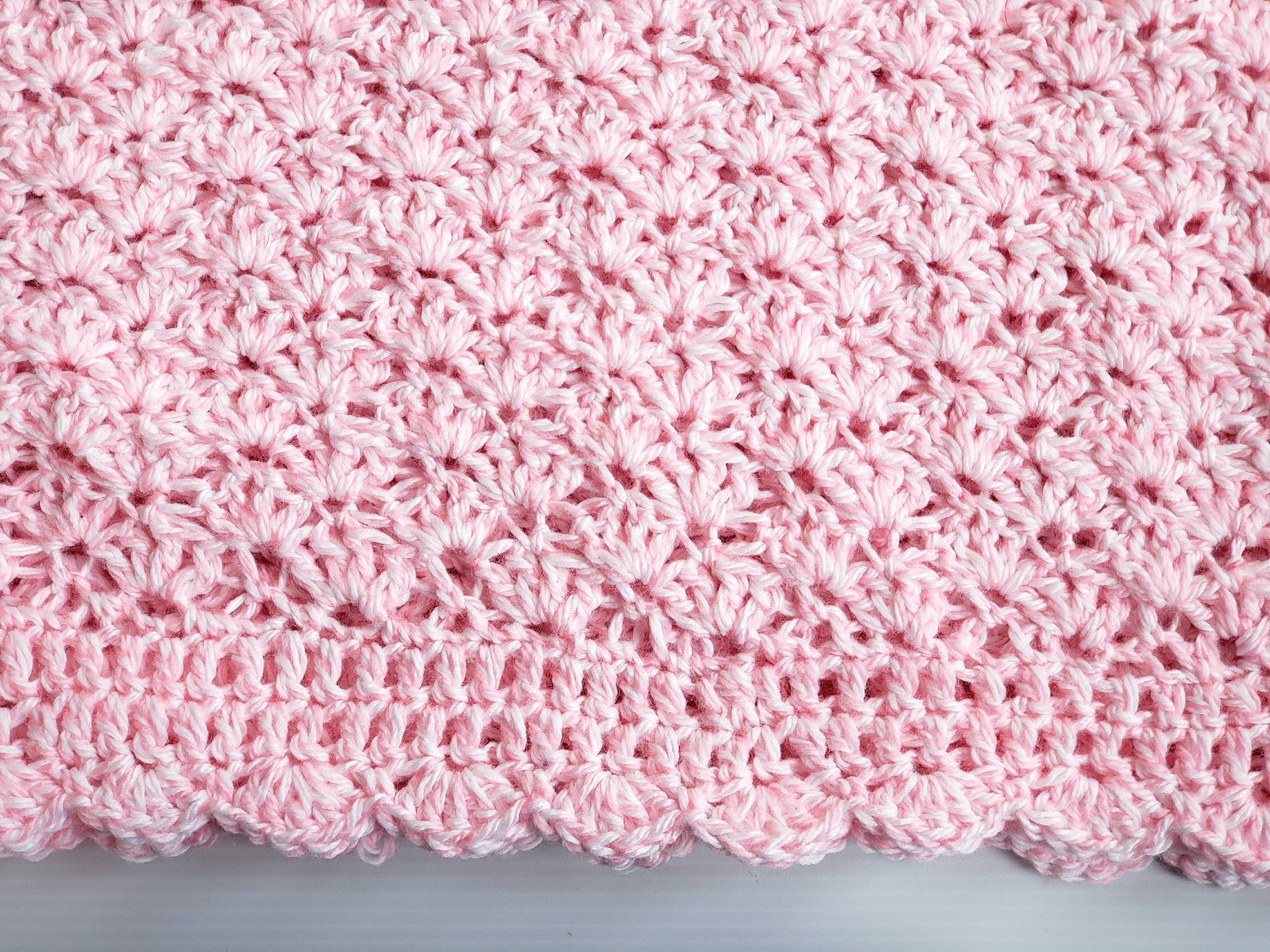Pink Shell Stitch Baby Blanket Crochet PATTERN / Easy Crochet Etsy