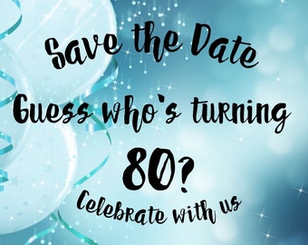 80th Save The Date Etsy
