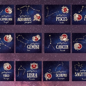 Zodiac Signs Postcard Swapping Set, Cadeau pour astrologue, Pen Pal Set, Ensemble de cartes postales à collectionner