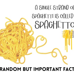 Willekeurige feitenkaart, spaghetti feiten