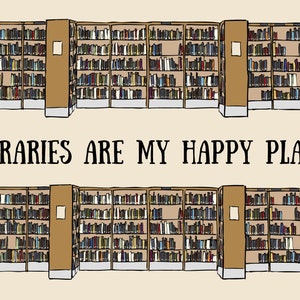 Cartão postal do amante de livros; Eu amo livros Bibliotecas são meu lugar feliz