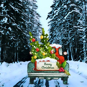 Christmas on a Snowy Road Postcard