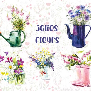 Jolies Fleurs Postcard, Pretty Flower Greeting Card