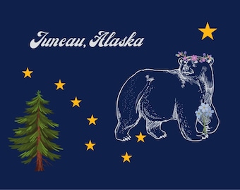 Juneau Alaska Postcard, Alaska Souvenir, Salutations de l’Alaska, Carte postale de la capitale de l’État à collectionner