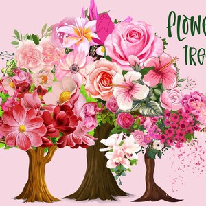 Blumenbäume Postkarte
