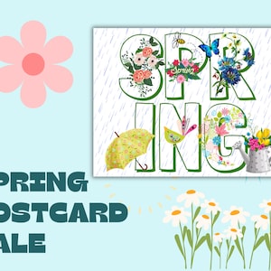 Vente de cartes postales de printemps