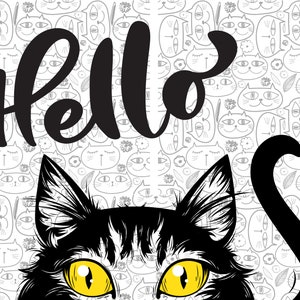 Cat Lover Postal Hola